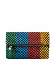 Multi Checkered Foldover Clutch