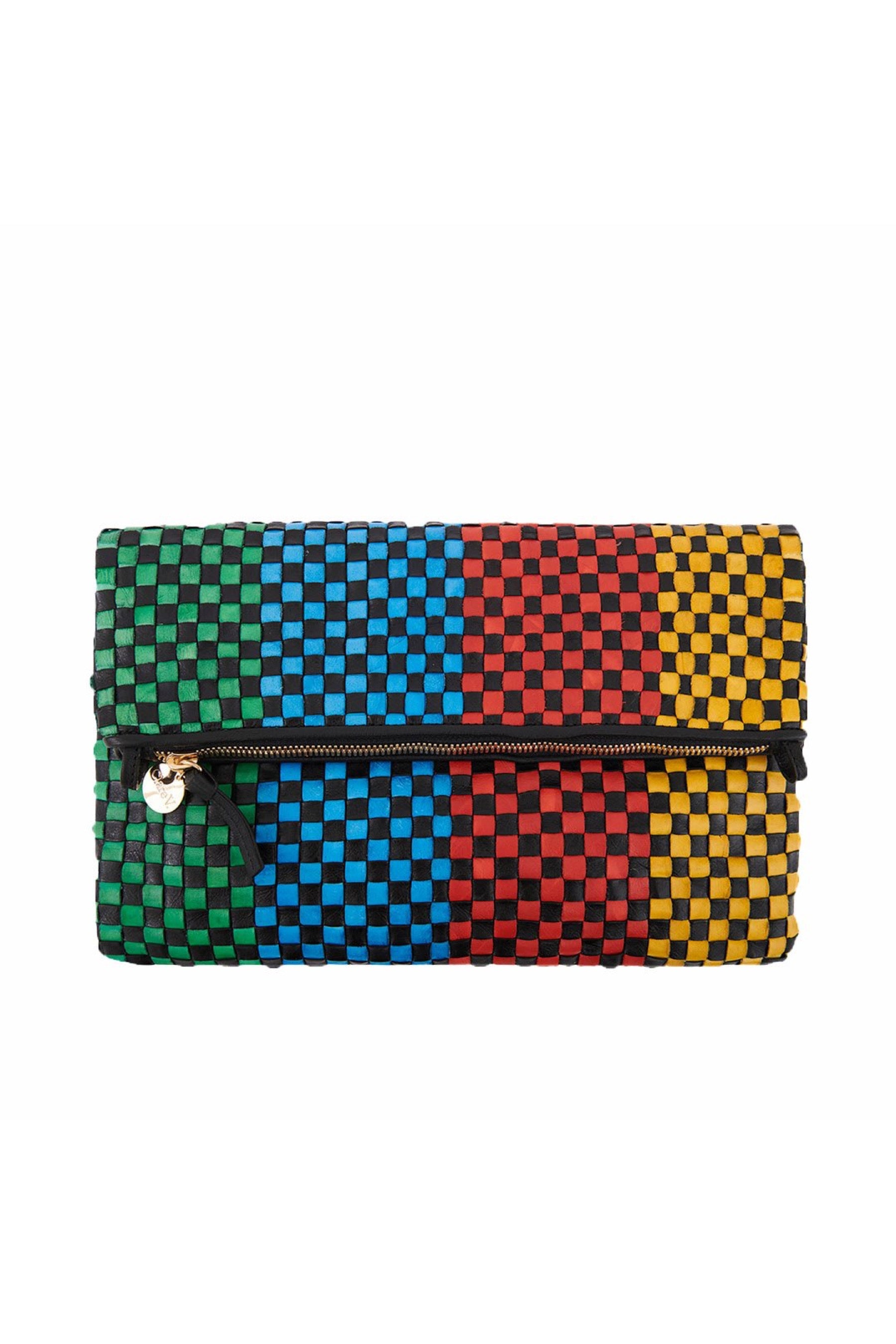 Multi Checkered Foldover Clutch