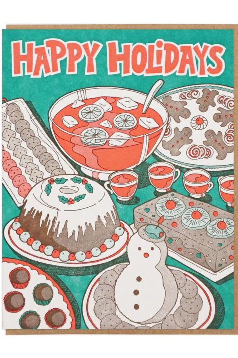 Happy Holidays Party Food Card