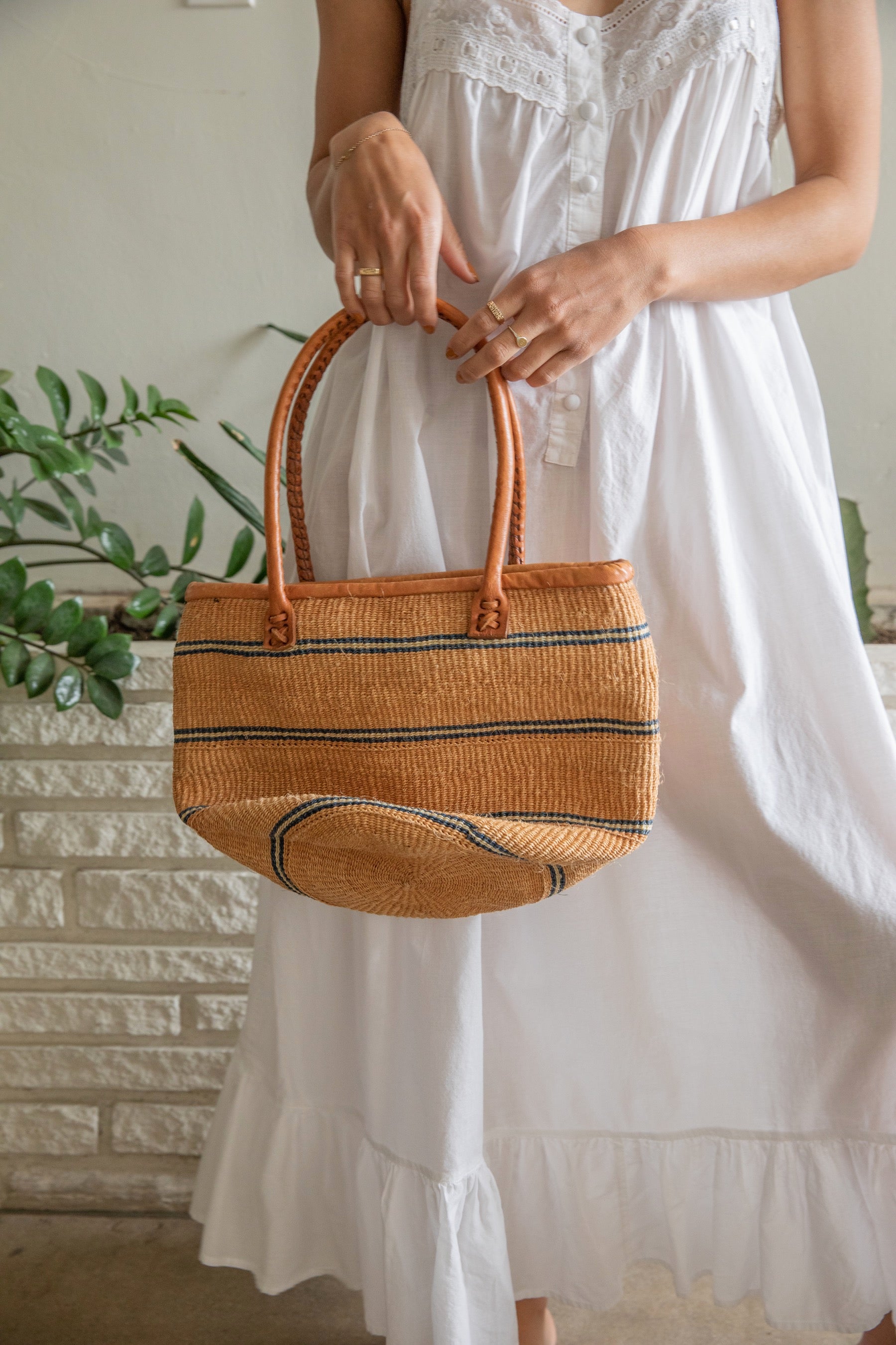 Striped Sisal Bag