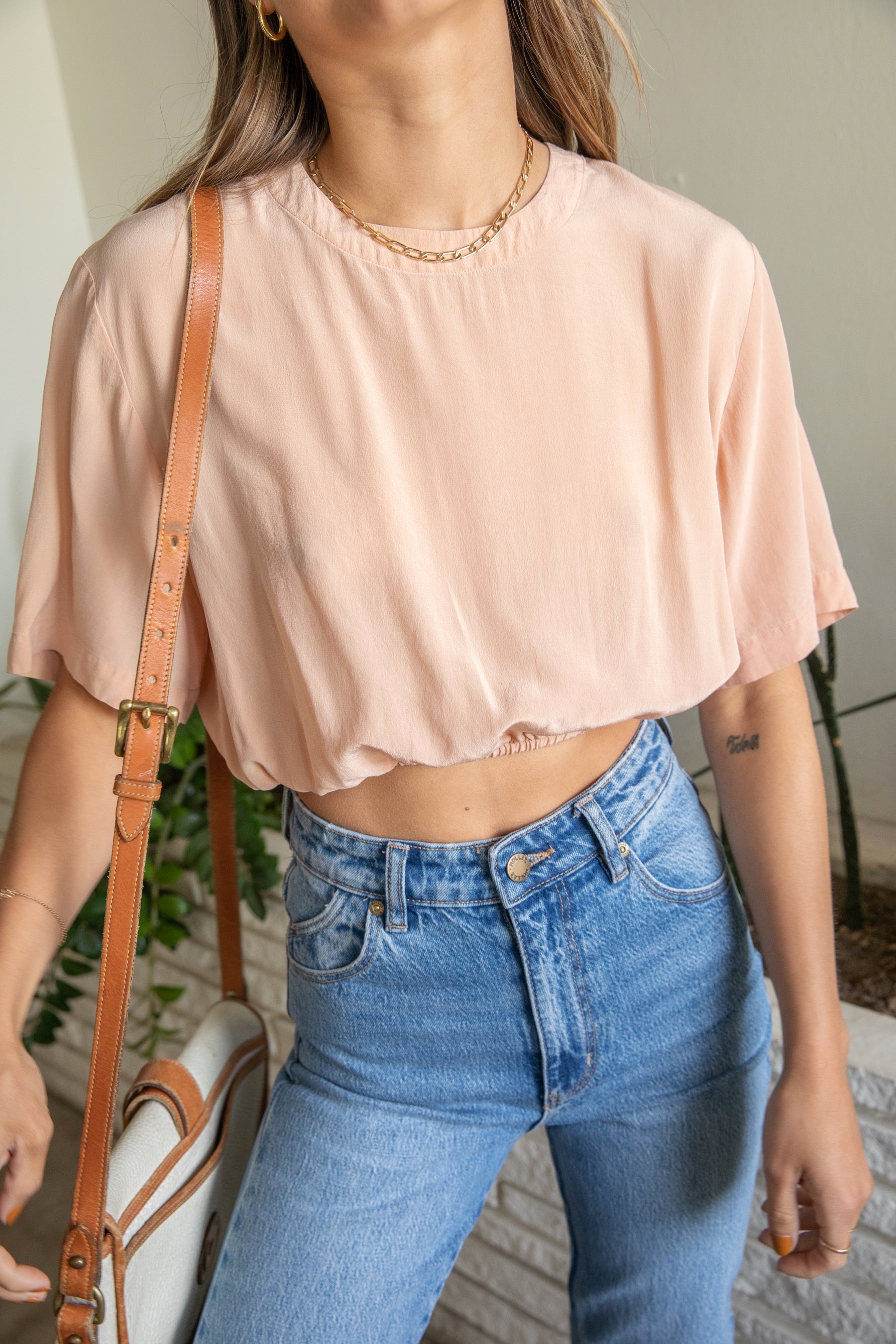 Linda Hutton Silk Crop Top