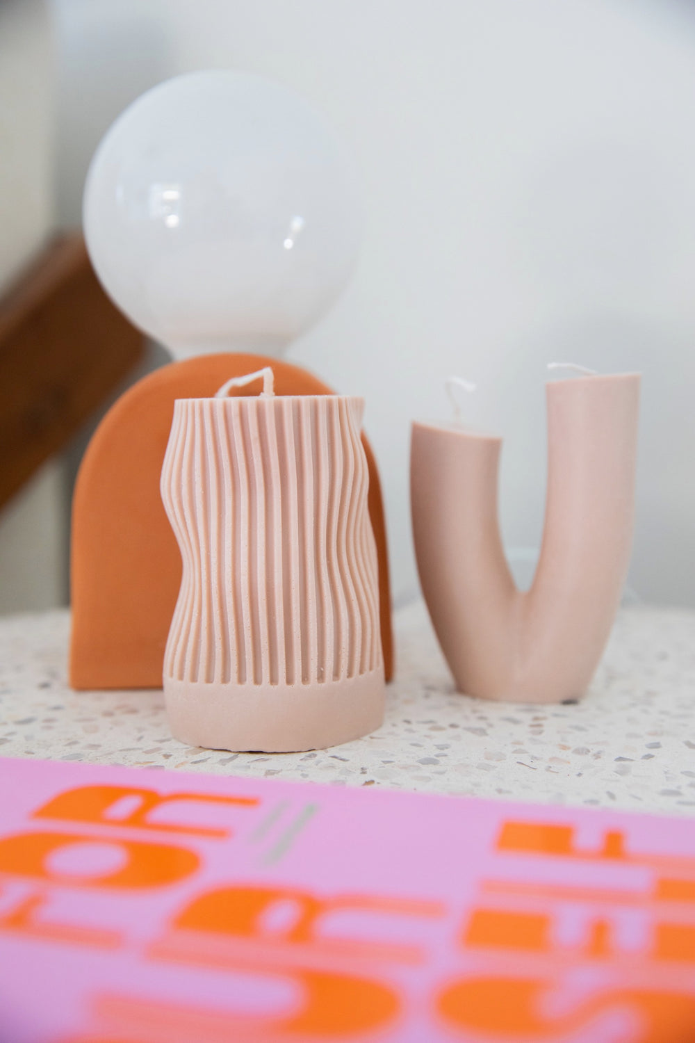 Taupe Curve Candle