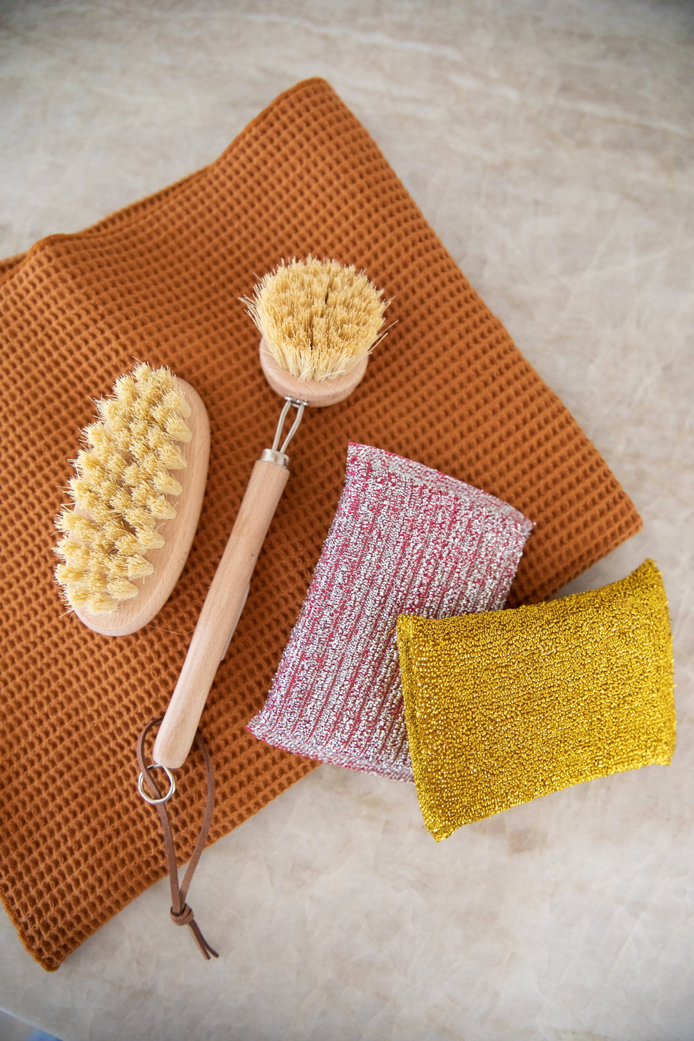 Terracotta Simple Waffle Hand Towel