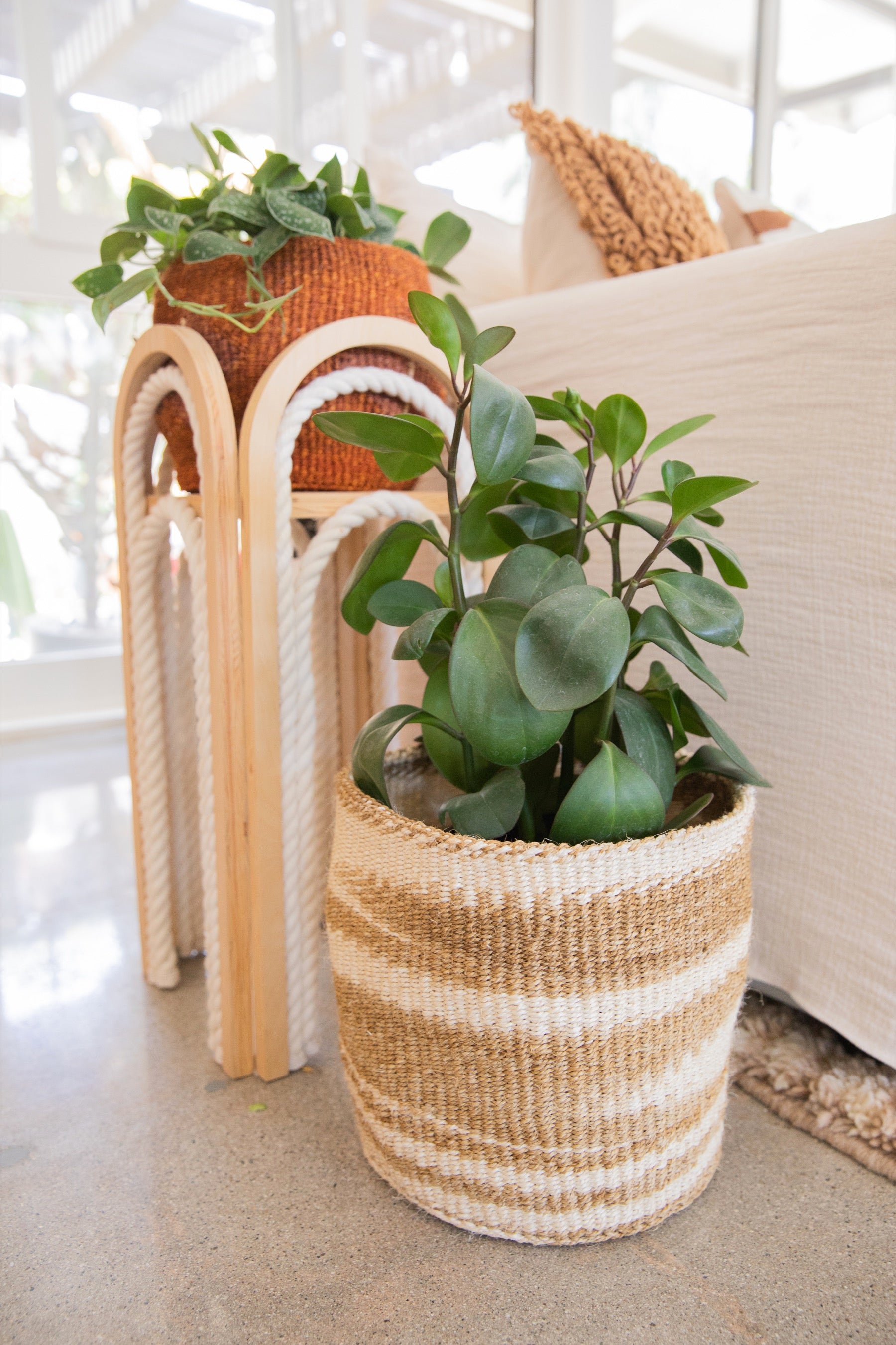 Medium Smoke Swirl Storage Basket