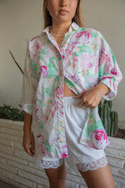 Messages Floral Button Down Shirt