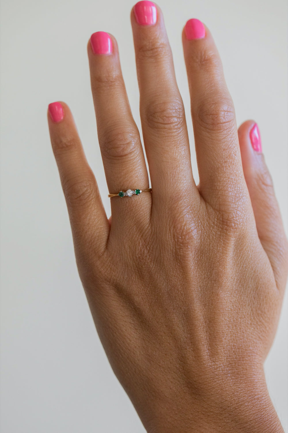 1930s Emerald + CZ Ring