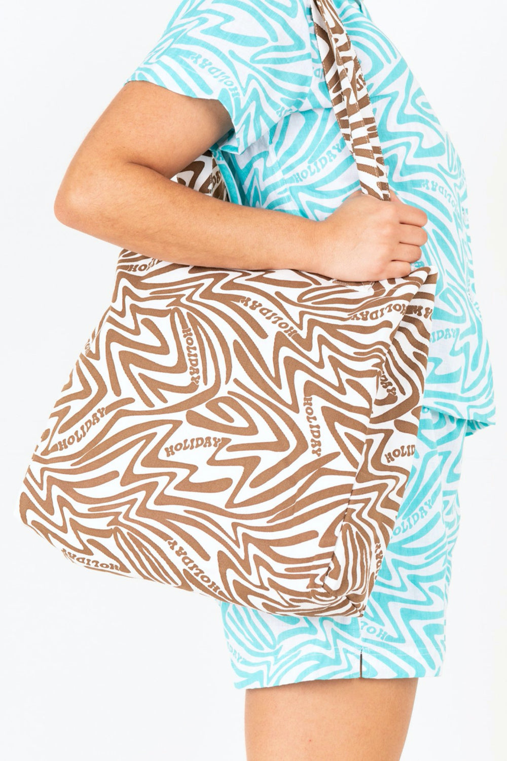 Brown Boogie Wave Beach Tote