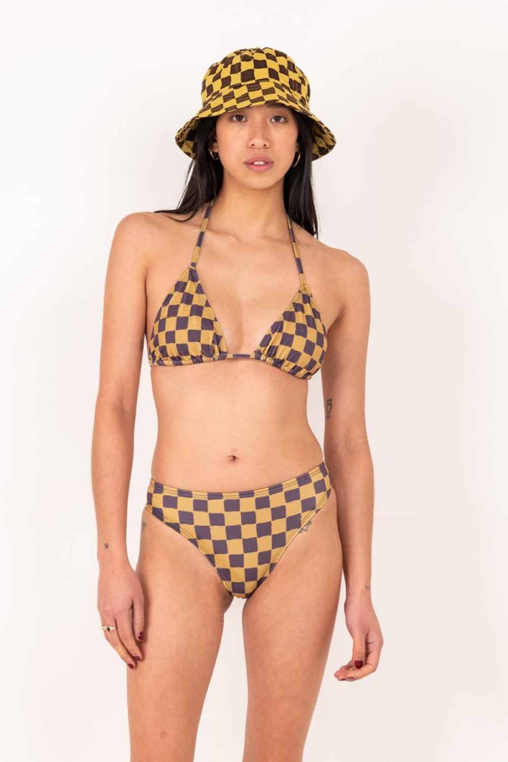 Brown Check Triangle Top