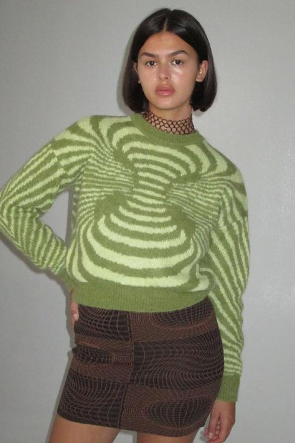 Medium Green Matrix Sweater
