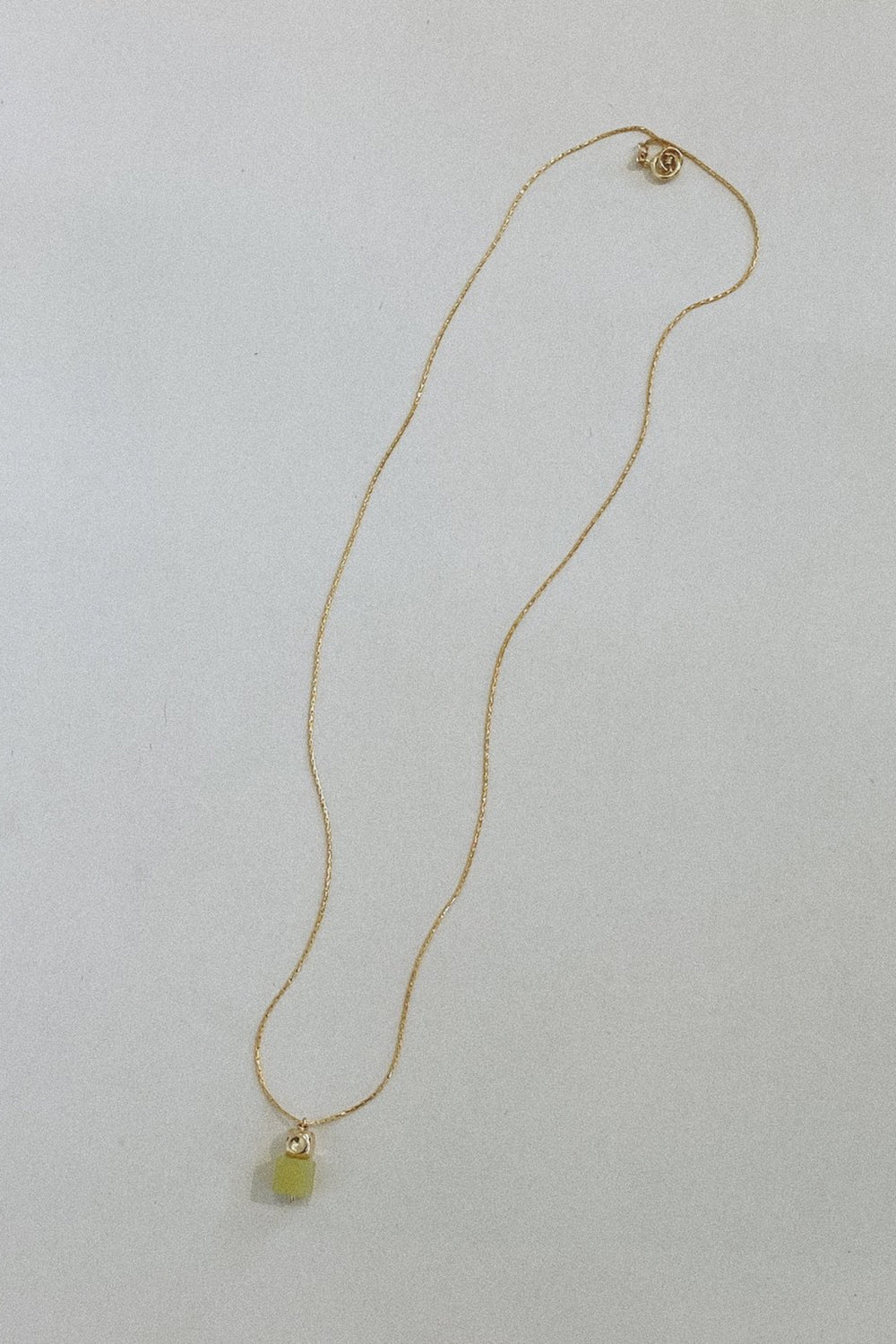 Olive Jade Block Itty Bitty Necklace