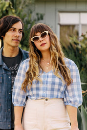 Blue Gingham Maybelle Top