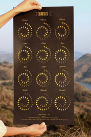 Gold + Black Many Moons 2021 Calendar