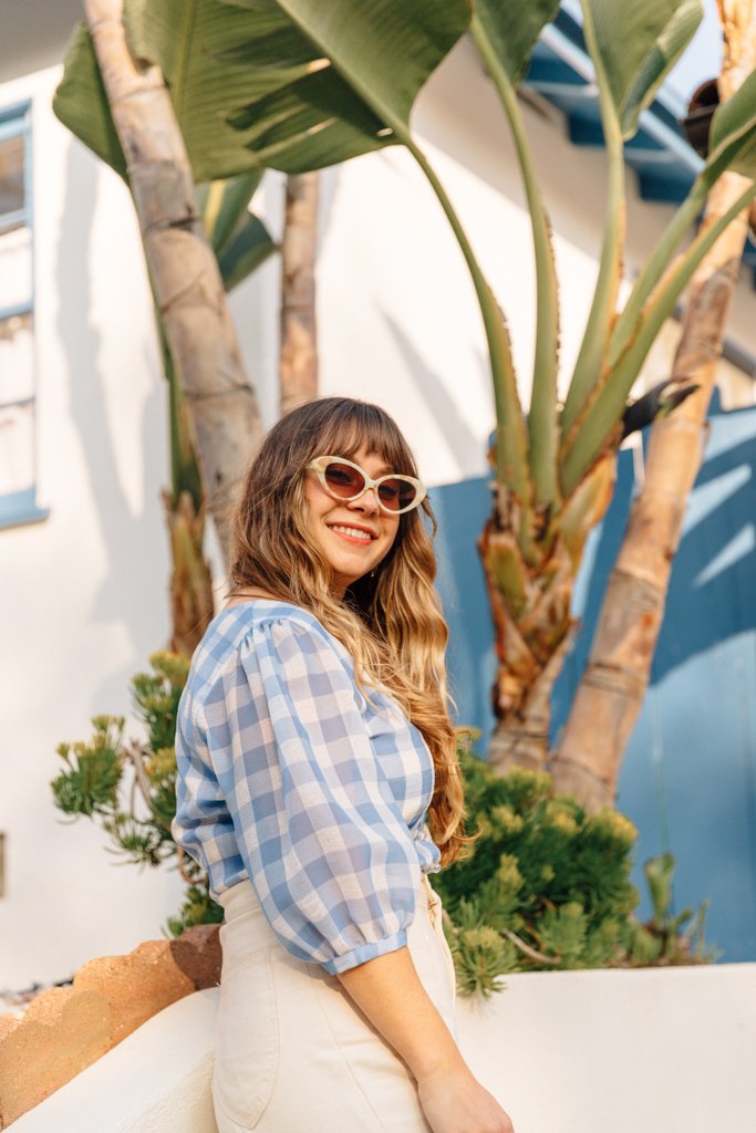 Blue Gingham Maybelle Top