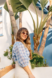 Blue Gingham Maybelle Top