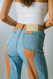 Orange Bubble Denim Pant