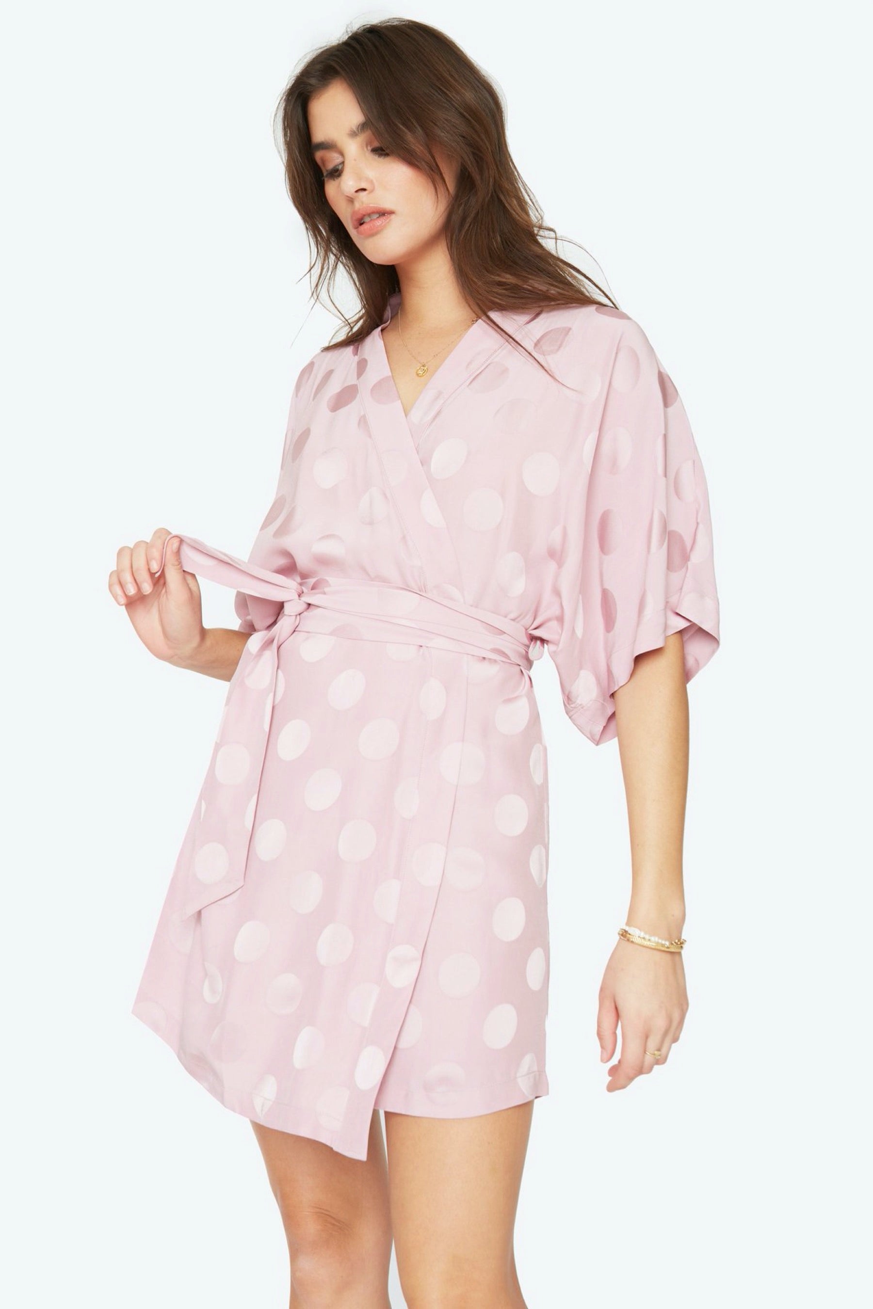 Pink Dot Short Robe