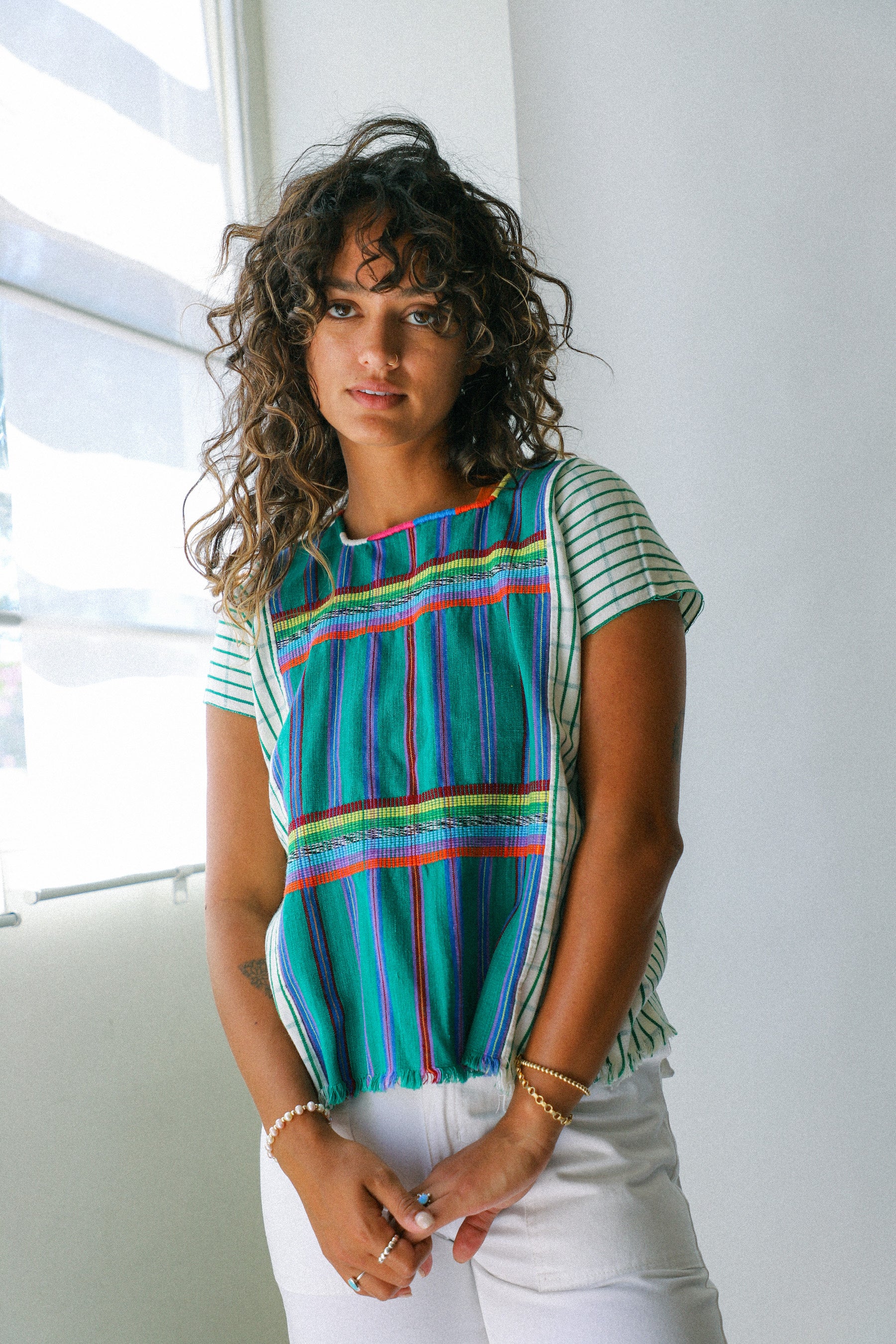 Green Huipil Top
