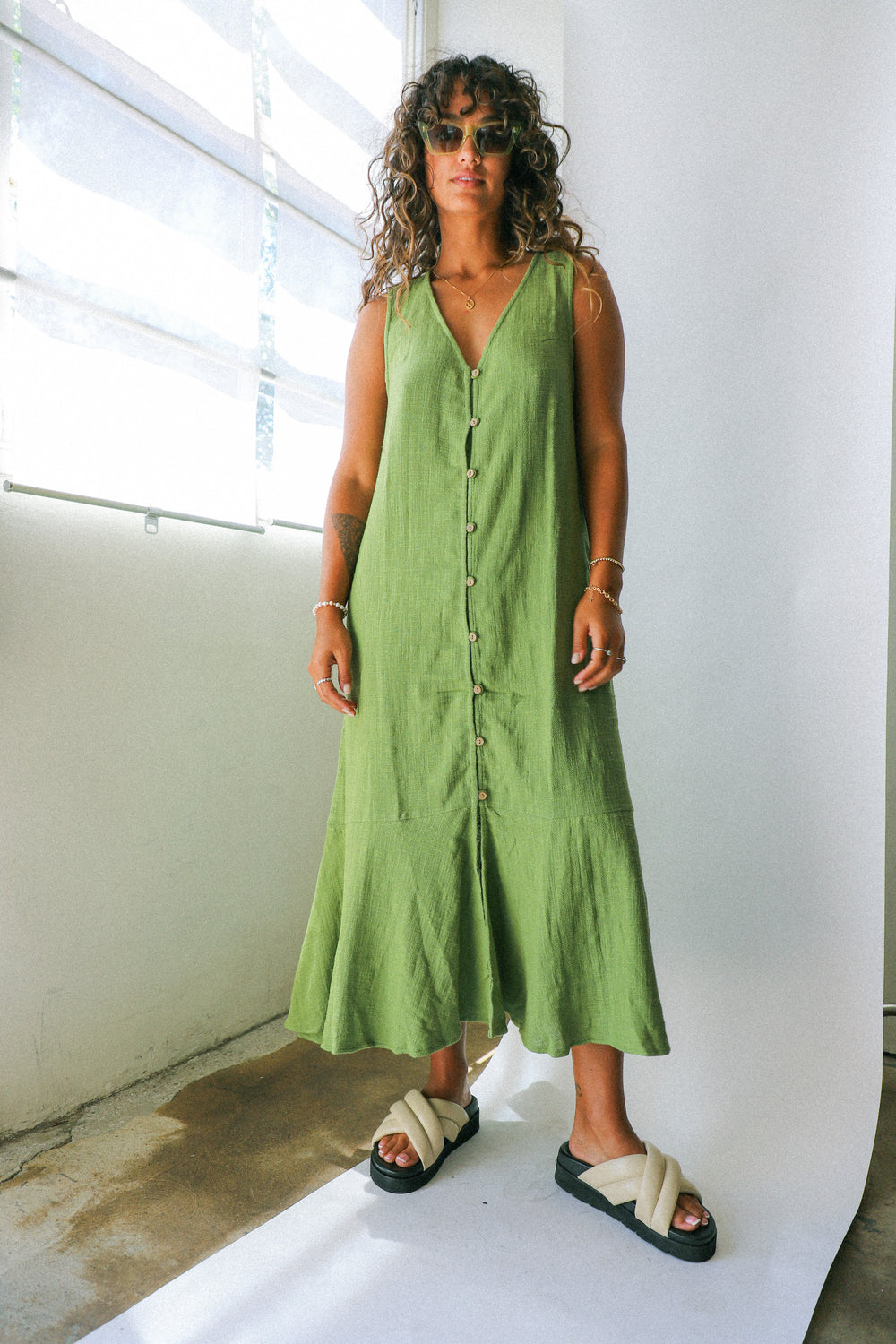 Calla Green Valerie Vest Dress