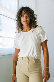 Washed White Cropped Ojai Tee
