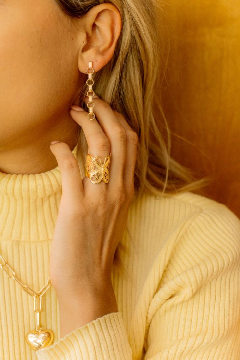 Gold Hepburn Chain Earrings