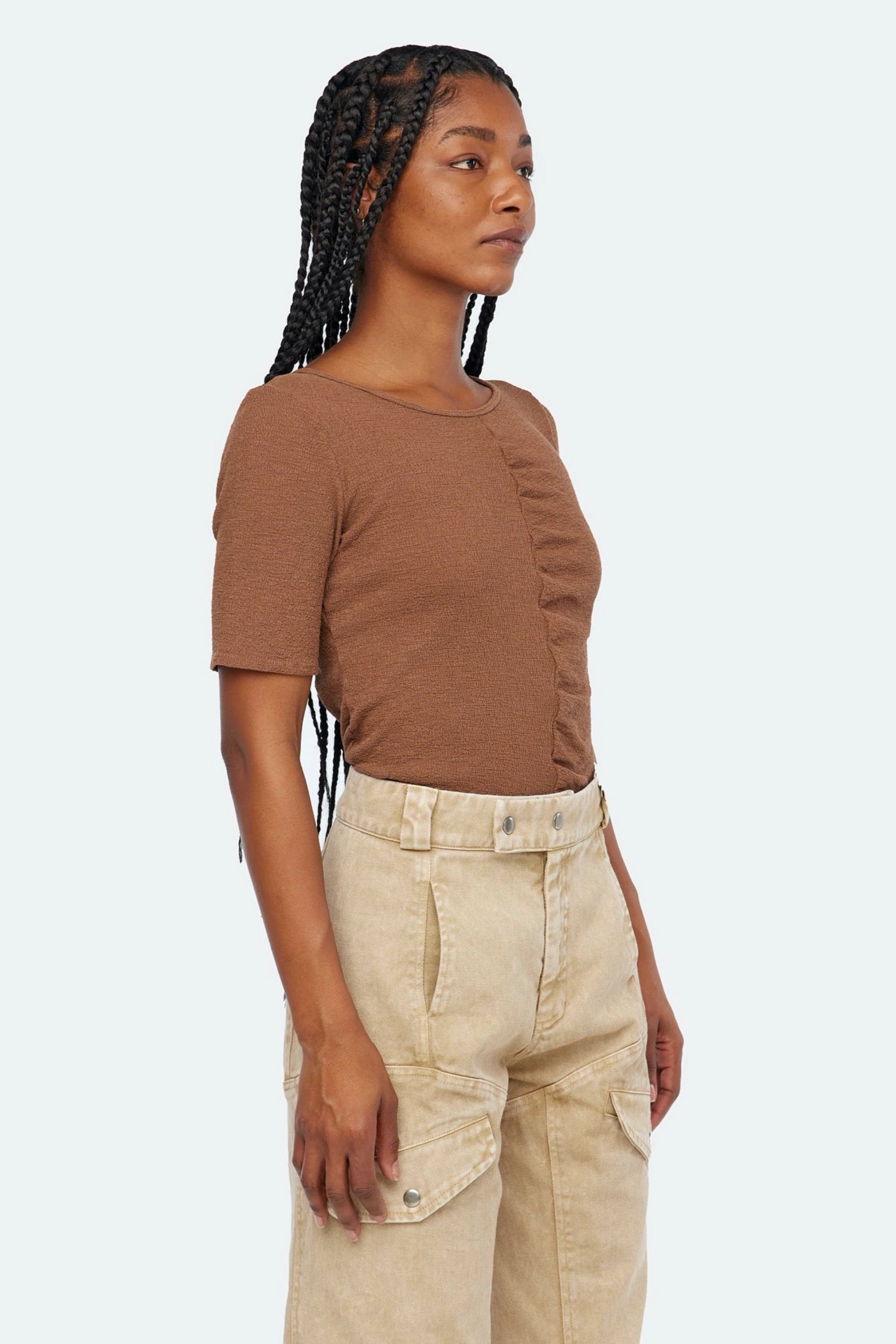 Mocha Ruched Tee