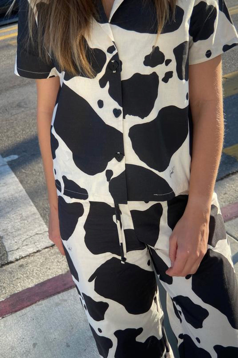 Black + White Cow Billie PJ Set