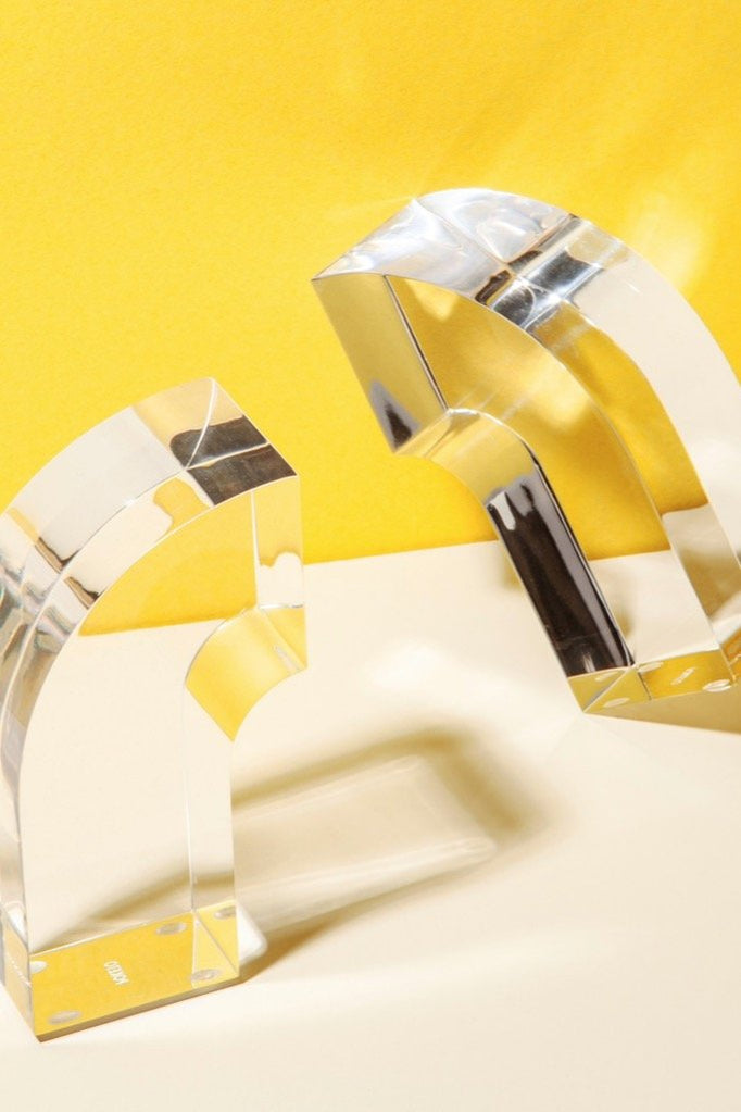 Lucite Arc Bookend Set