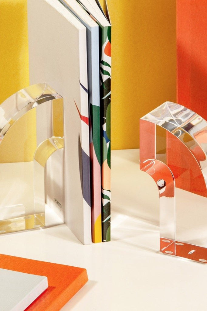 Lucite Arc Bookend Set