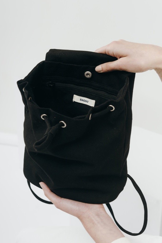 Black Canvas Mini Backpack
