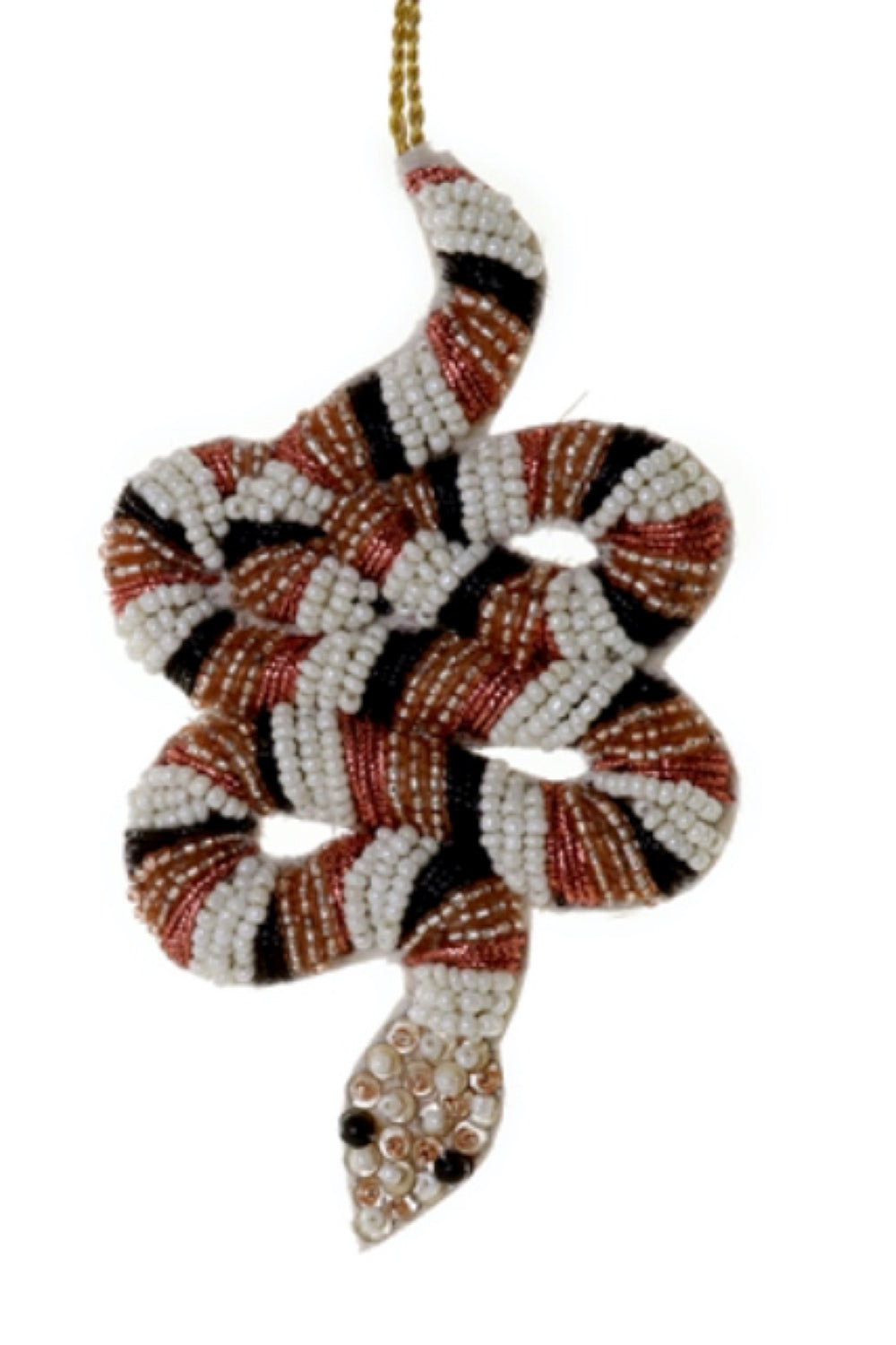 Ivory Tinsel Snake Ornament