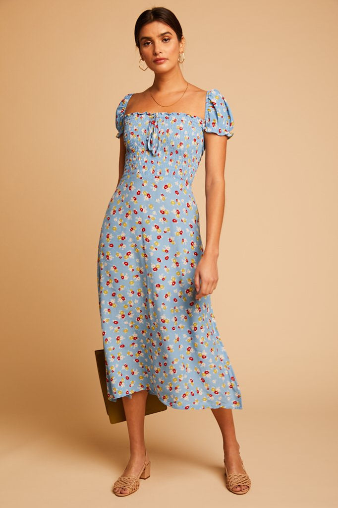 Blue Jasmin Castilo Midi Dress