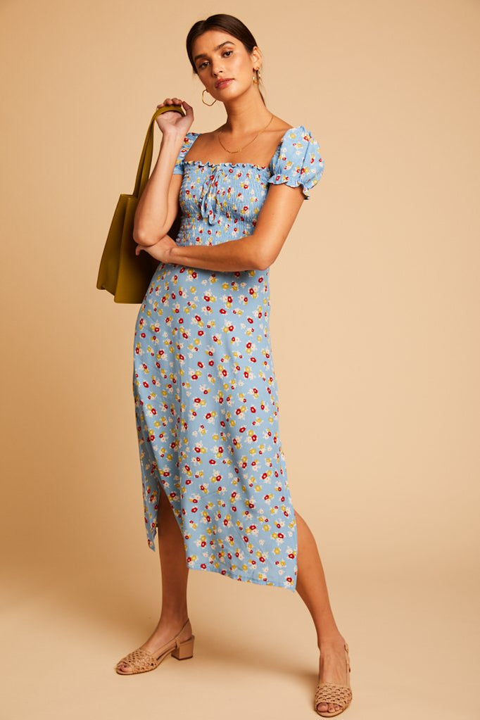 Blue Jasmin Castilo Midi Dress