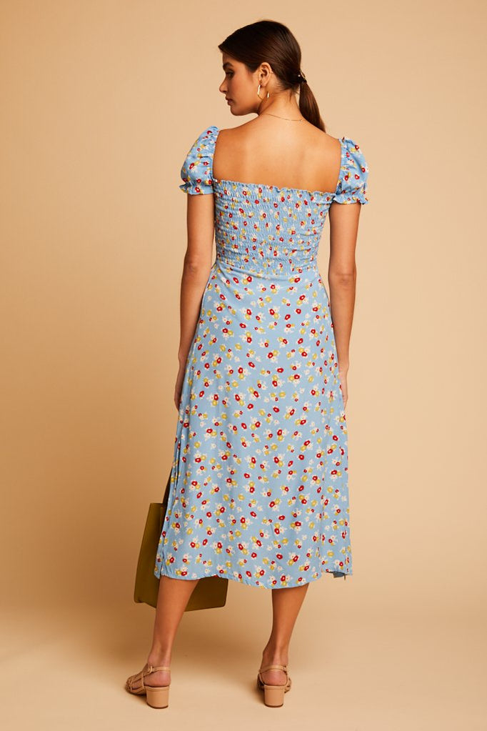 Blue Jasmin Castilo Midi Dress