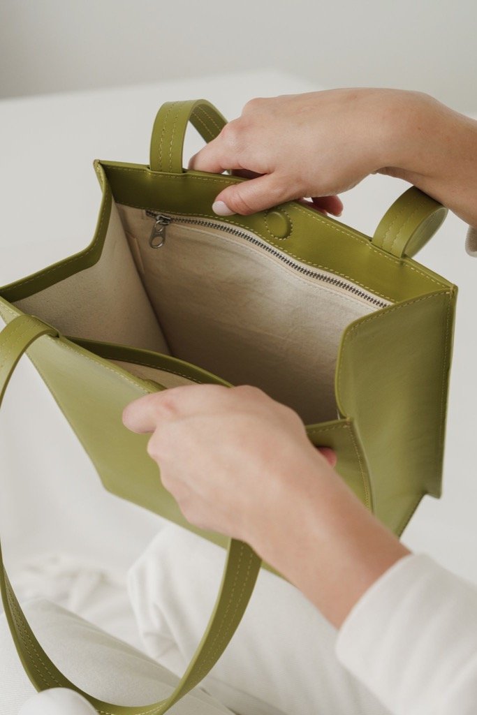 Spanish Moss Medium Leather Tote