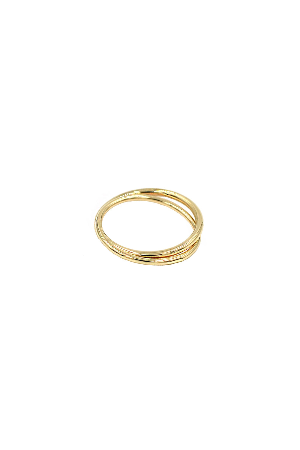 Gold Mixed Gauge Interlock Ring