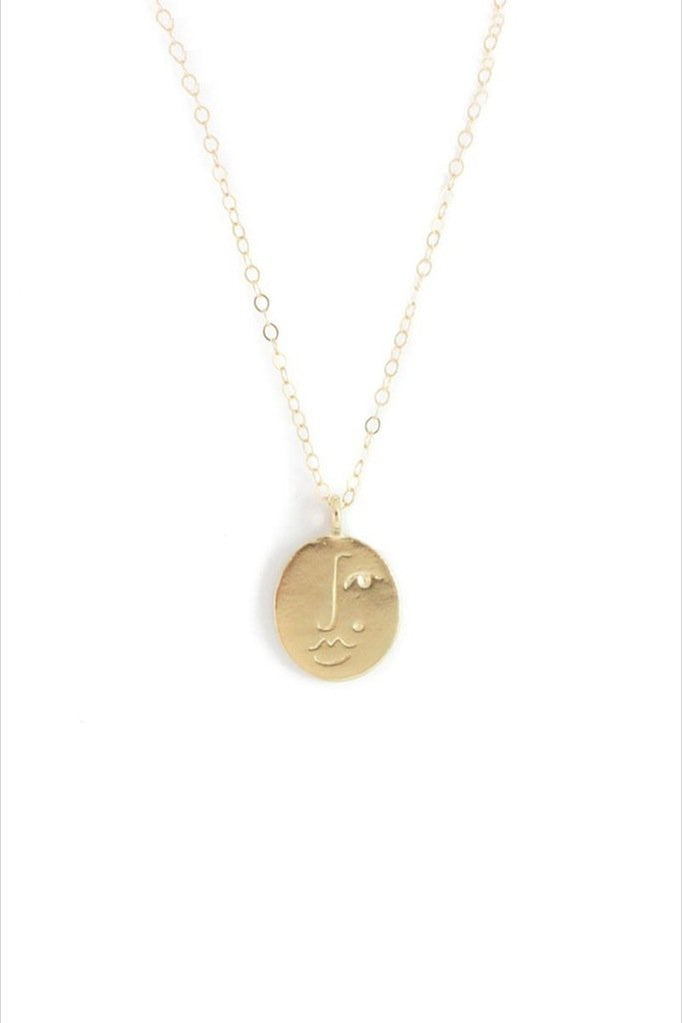Gold Matisse Face Necklace