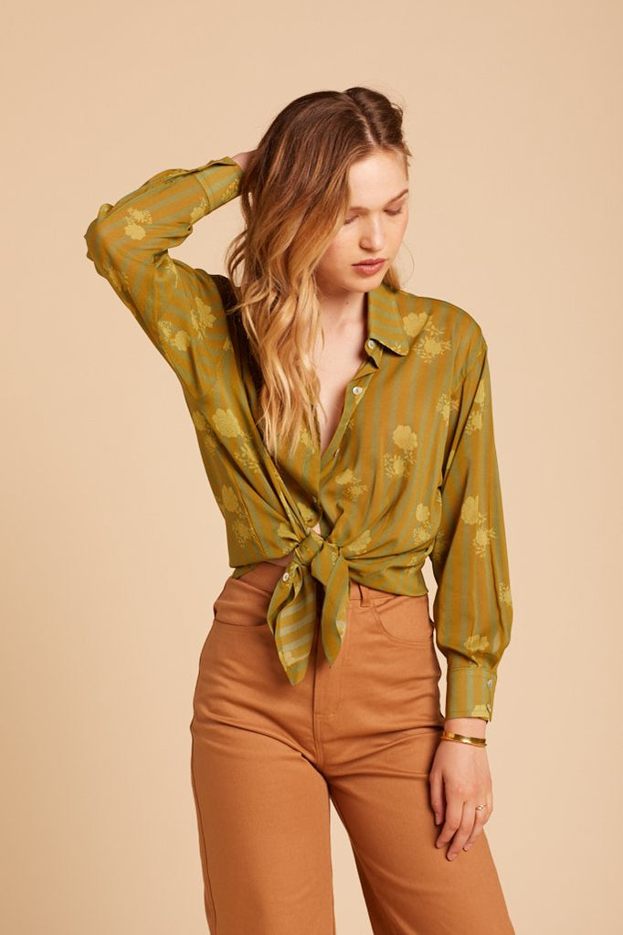 Verde Stripe Luna Blouse