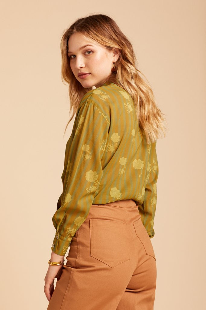 Verde Stripe Luna Blouse