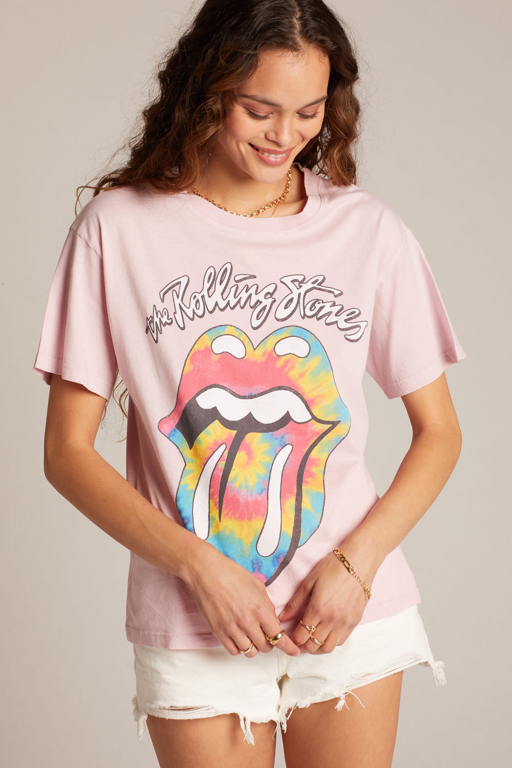 Rolling Stones Tie Dye Tongue Boyfriend Tee