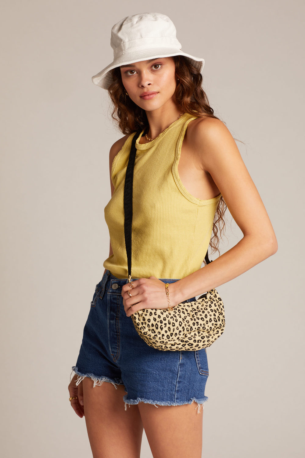 Honey Leopard Mini Crescent Bag