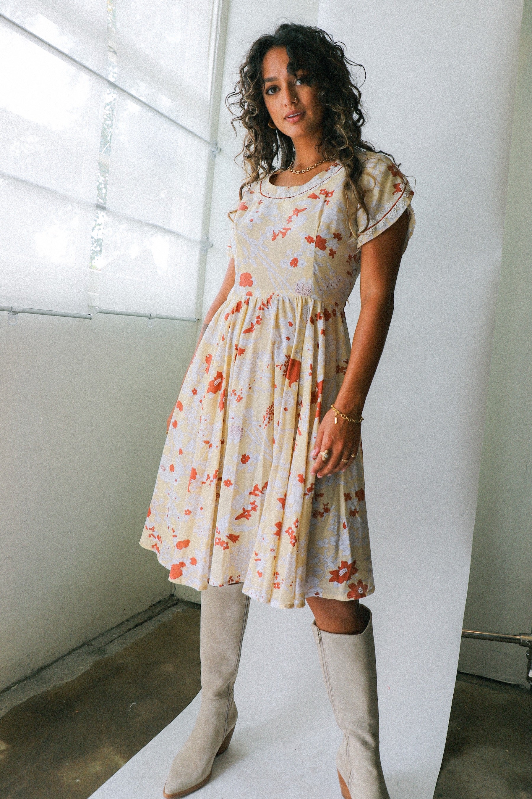 Copper Floral Dress