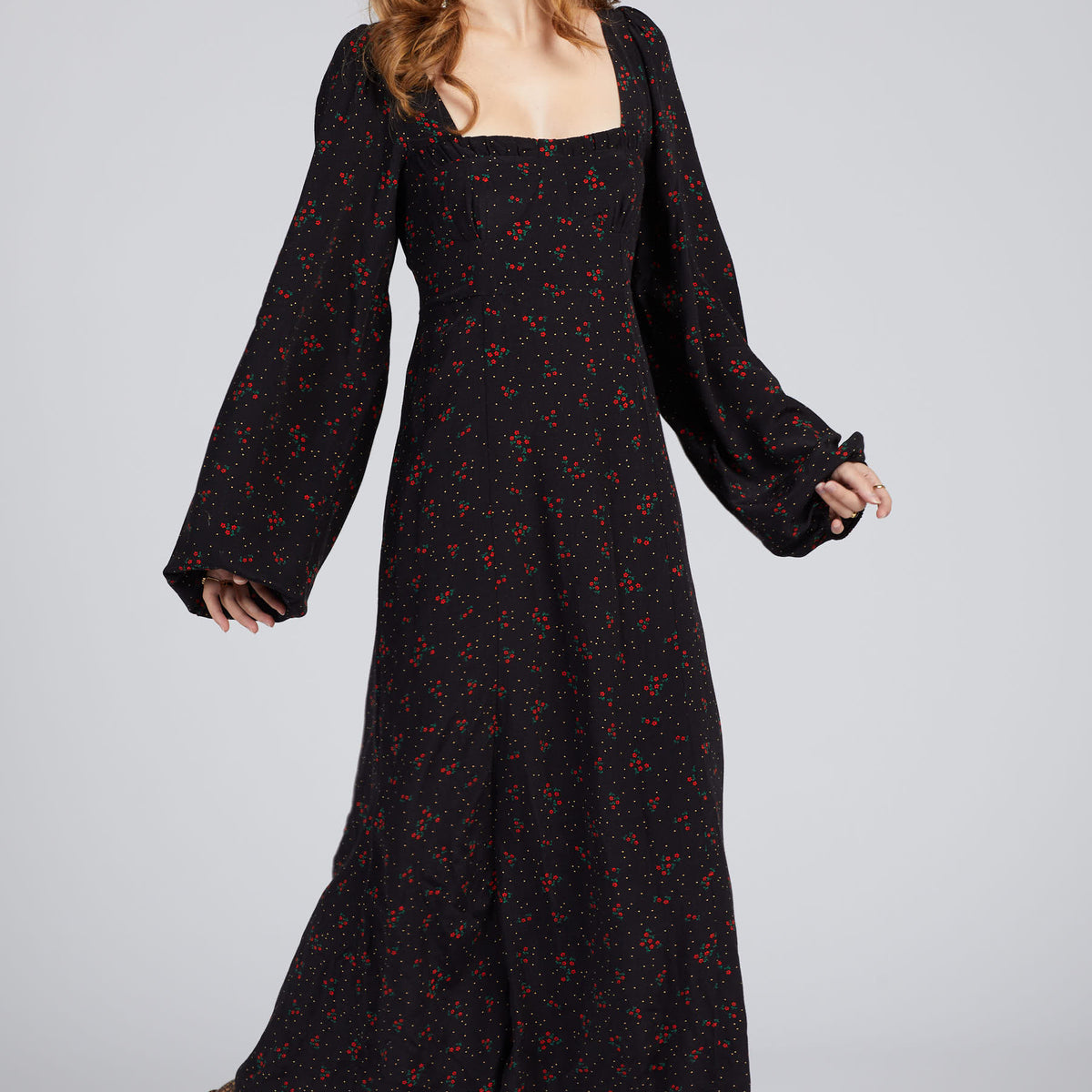 Iris Midi Dress - Black Ginger Olive main image 0