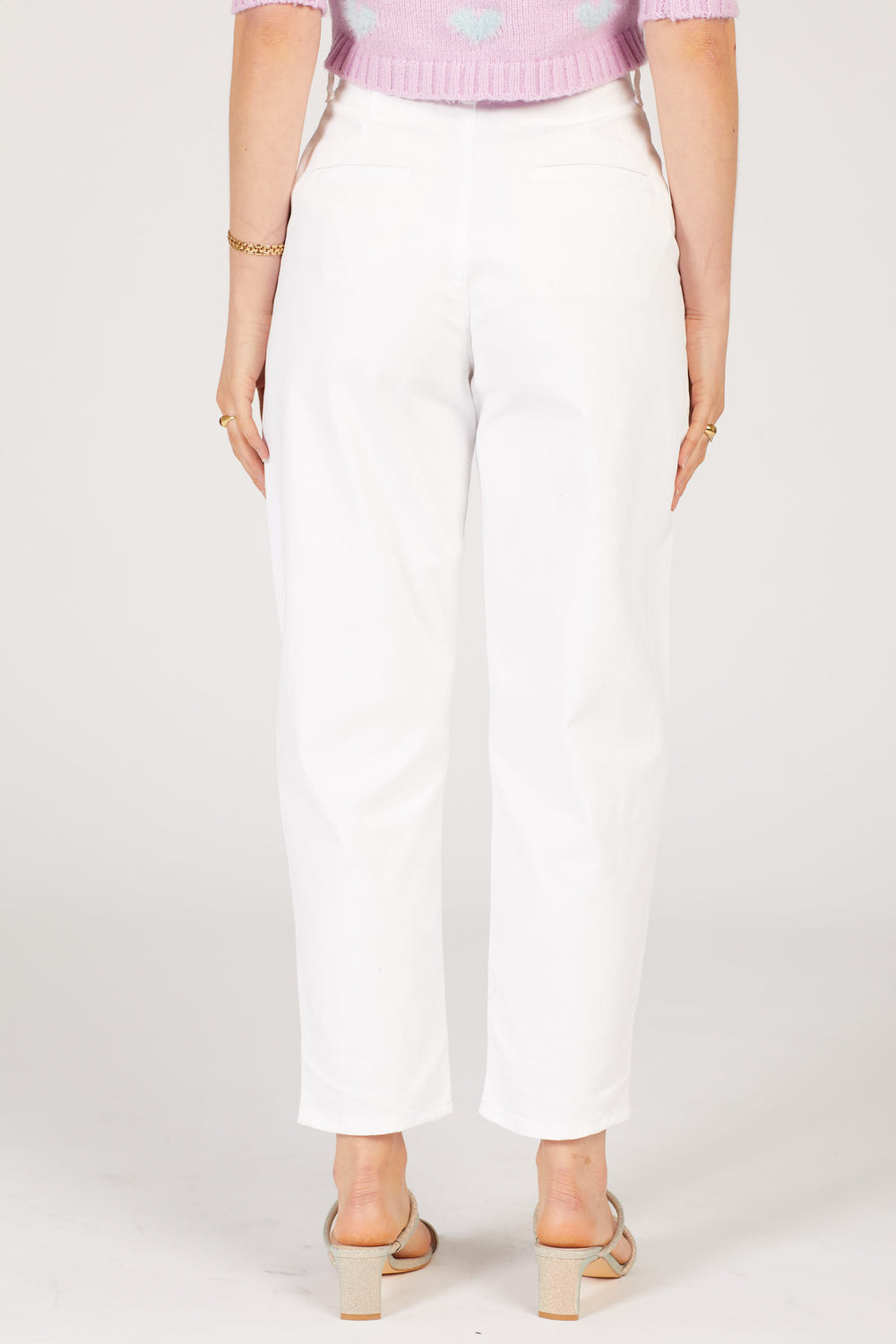 Bright White Pleated Balloon Pants
