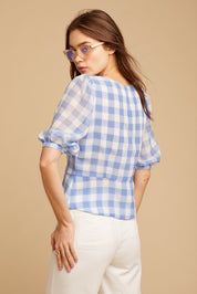 Blue Gingham Maybelle Top