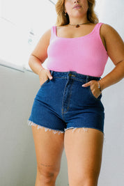Bubblegum Square Neck One Piece