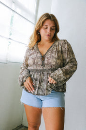 Brown Boho Top