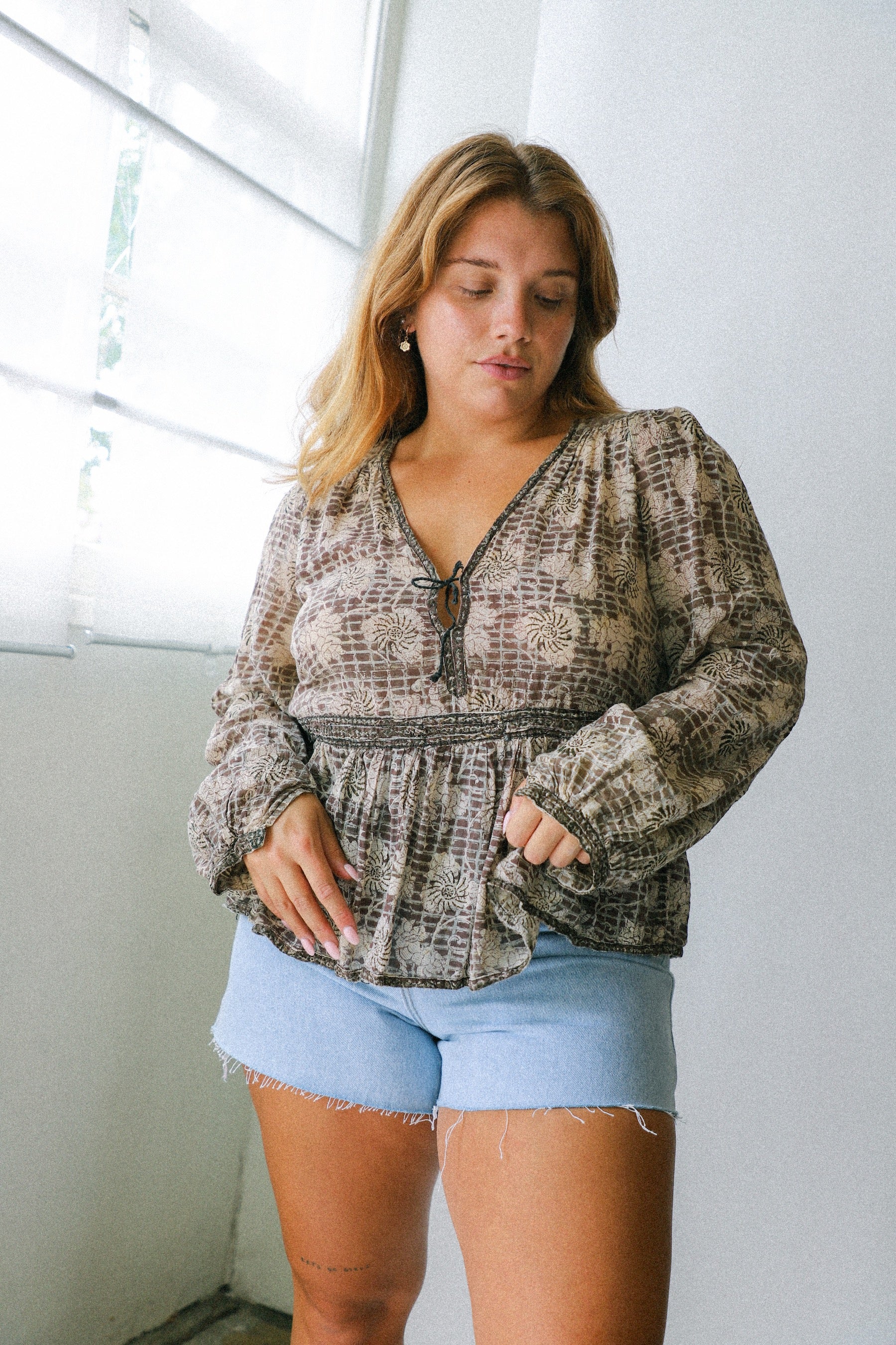 Brown Boho Top