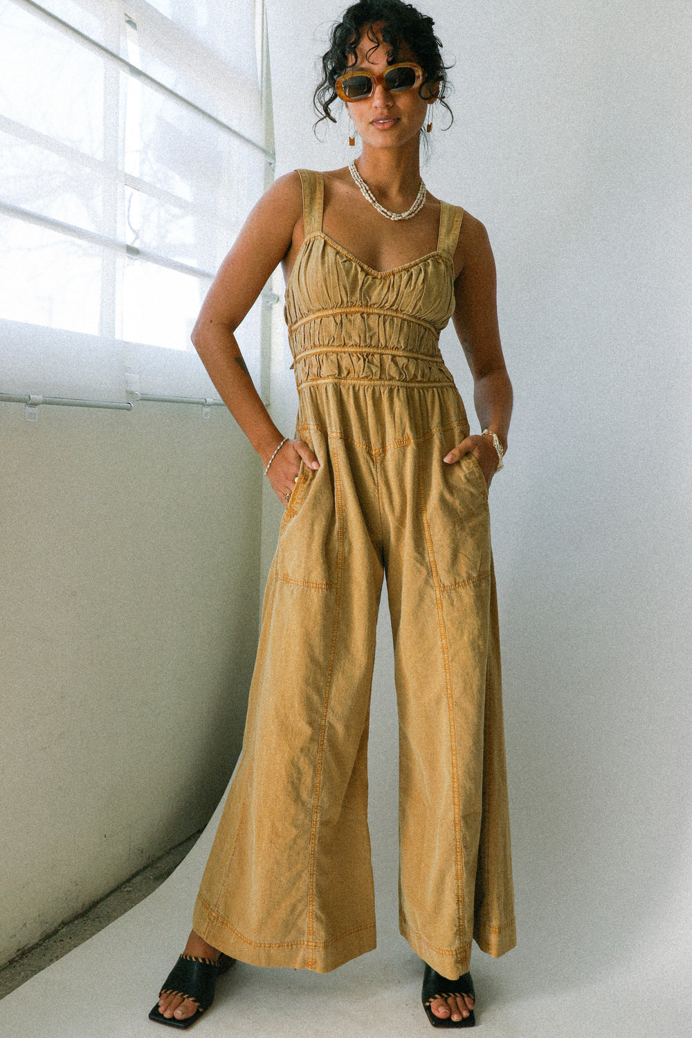 Golden Nugget After All Rouched Jumpsuit
