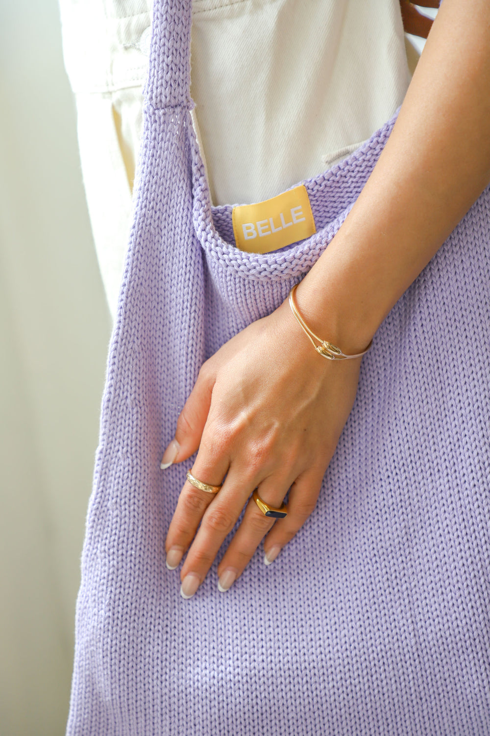 Lilac Knit Tote