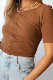 Mocha Ruched Tee